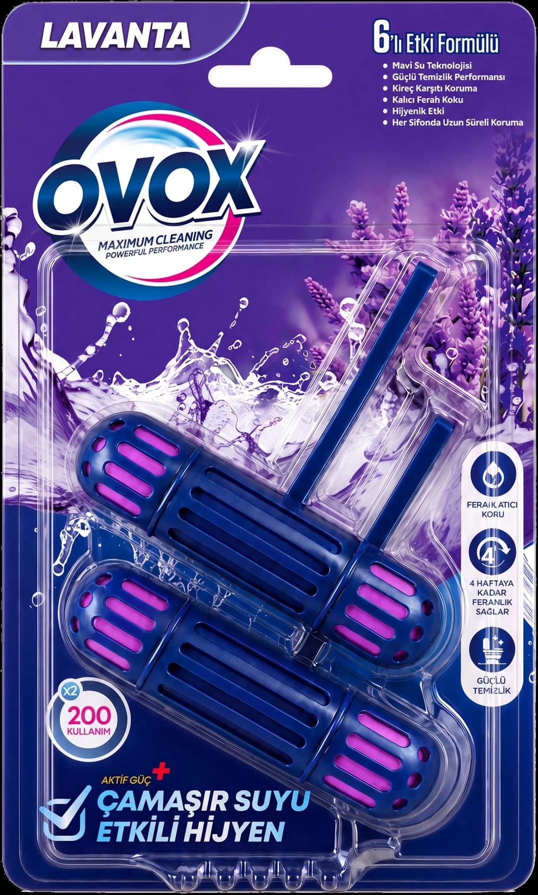 OVOX WC Blok — Lavanta, ikili paket ambalajı