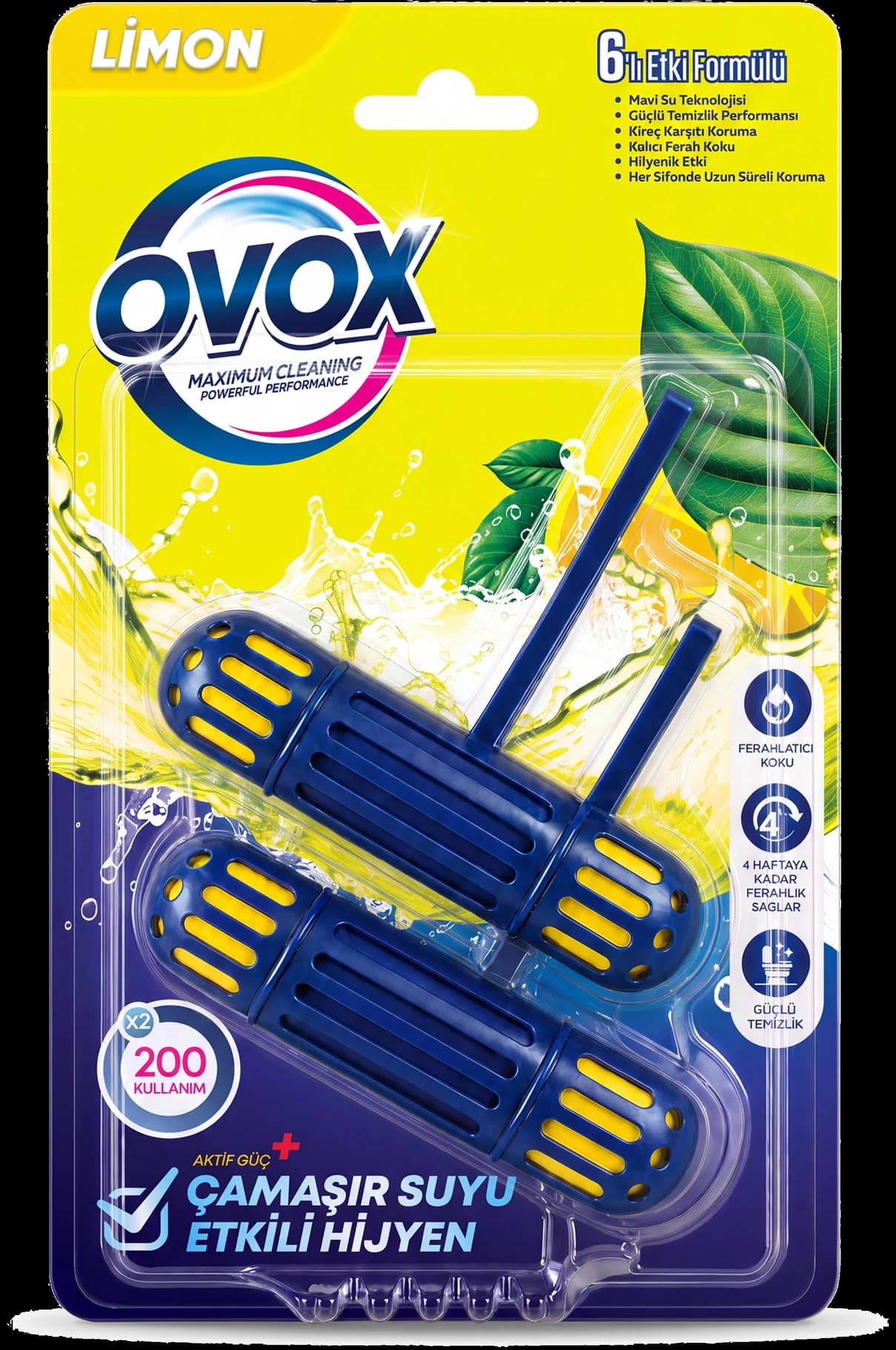 OVOX WC Blok — Limon, ikili paket ambalajı
