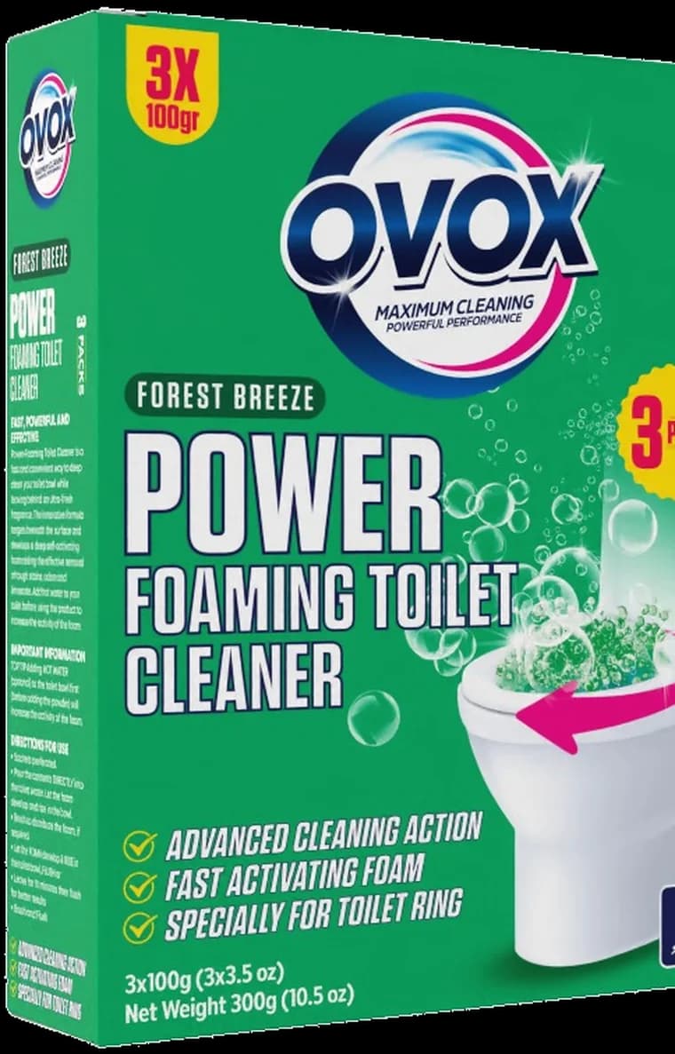 OVOX Power Foaming Toilet Cleaner Forest Breeze kutusu
